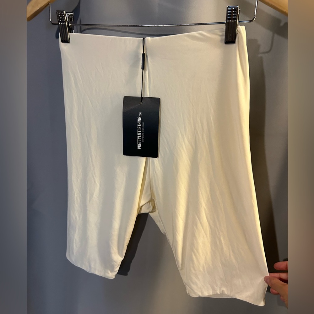 NWT white biker shorts